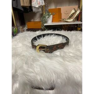 Vintage 1990s Tapestry Floral Belt -Absolutely Fresh (Brand) -Green/Rose/Tan 33”